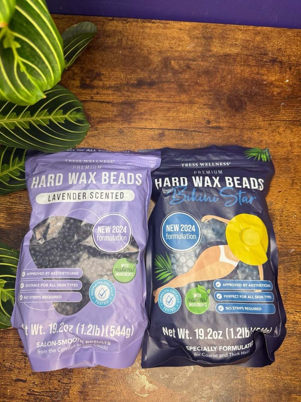 Tress Wellness Premium Hard Wax Beads Bundle - Lavender & Bikini Star 19.2oz Bag